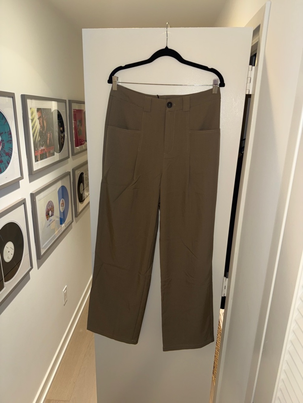 NWT Commense Women’s Wide-Leg Utility Pants with Pockets in Brown - Size Large